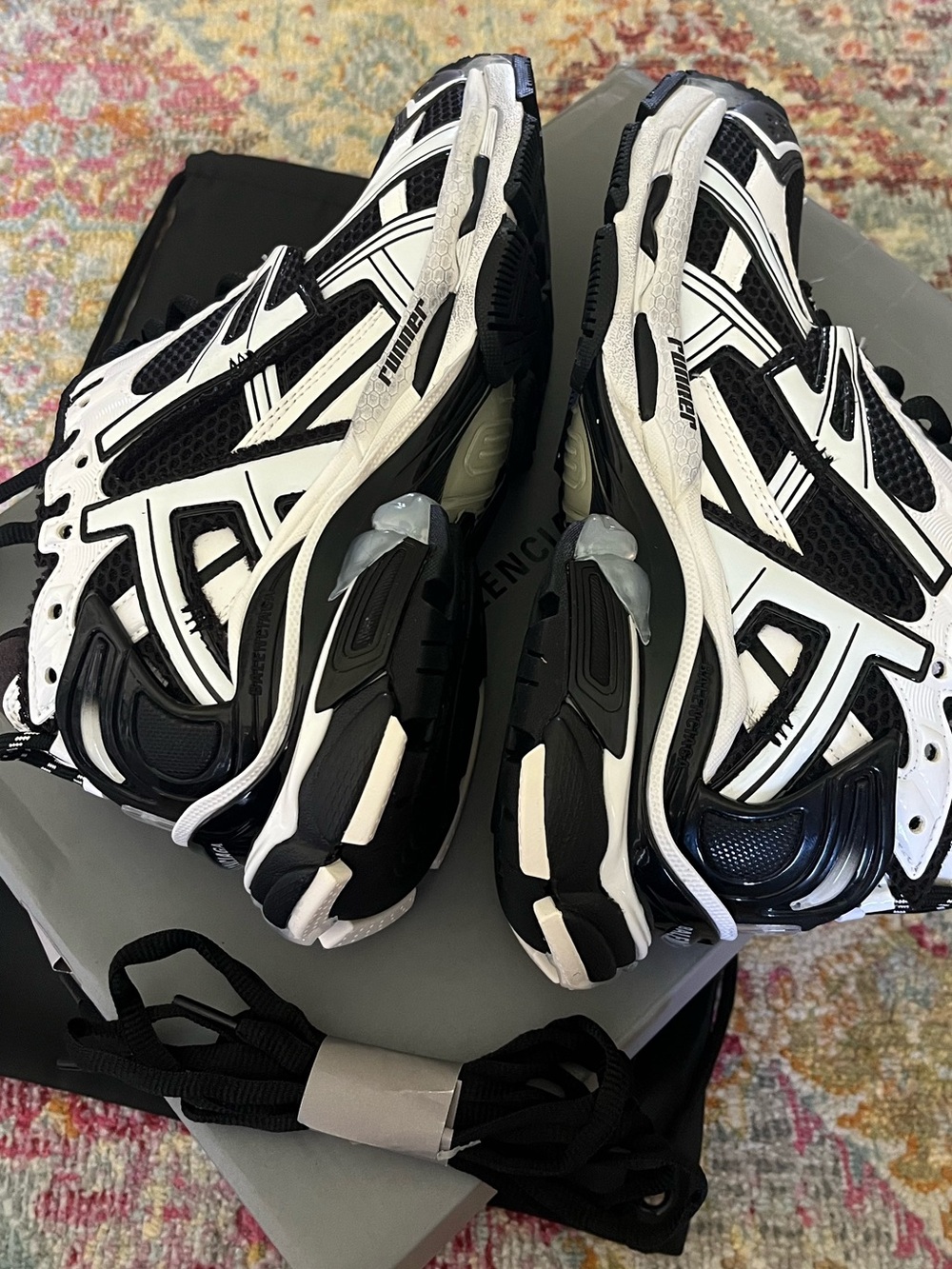 Black & White Chunky Athletic Sneakers